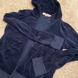 Navy Juicy Couture velour zip up